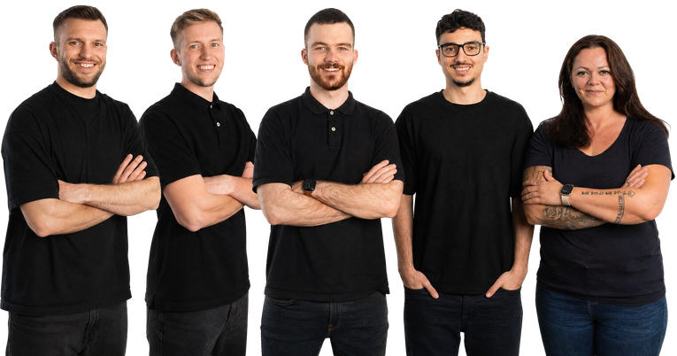 Florian und David, Gründer von 116 Media, im Büro